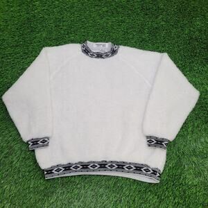 Vintage Parrinello Tribal Fuzzy Sweatshirt Womens XL 24x23 Raglan Boxy Baggy